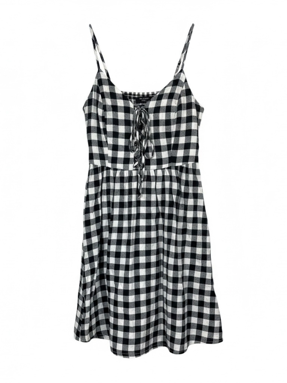 New Look Petite Women’s Size 2 Spag Strap B&W Checker Mini Dress